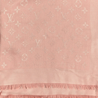 Louis Vuitton Silk Wool Monogram Shawl Rose 3 of 6