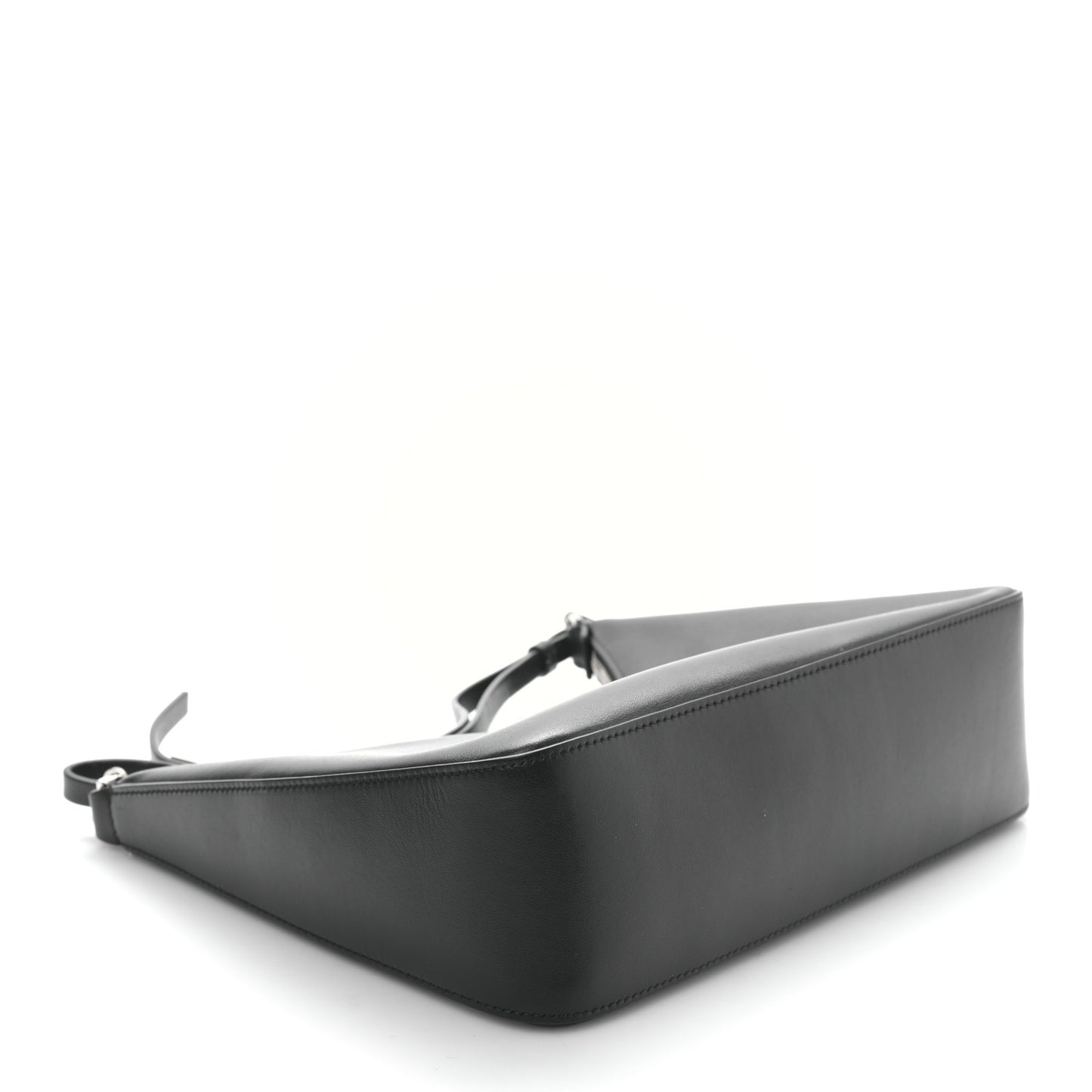 Smooth Calfskin Small Moon Cut Out Shoulder Bag Black