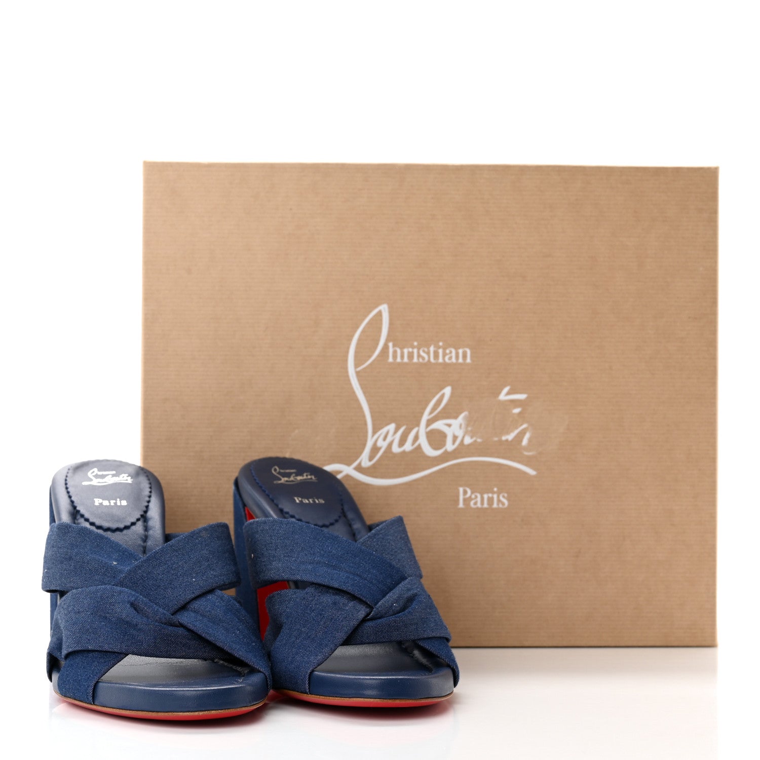 Christian Louboutin Denim Disco Club 85 Sandals 38.5 Blue 10 of 10