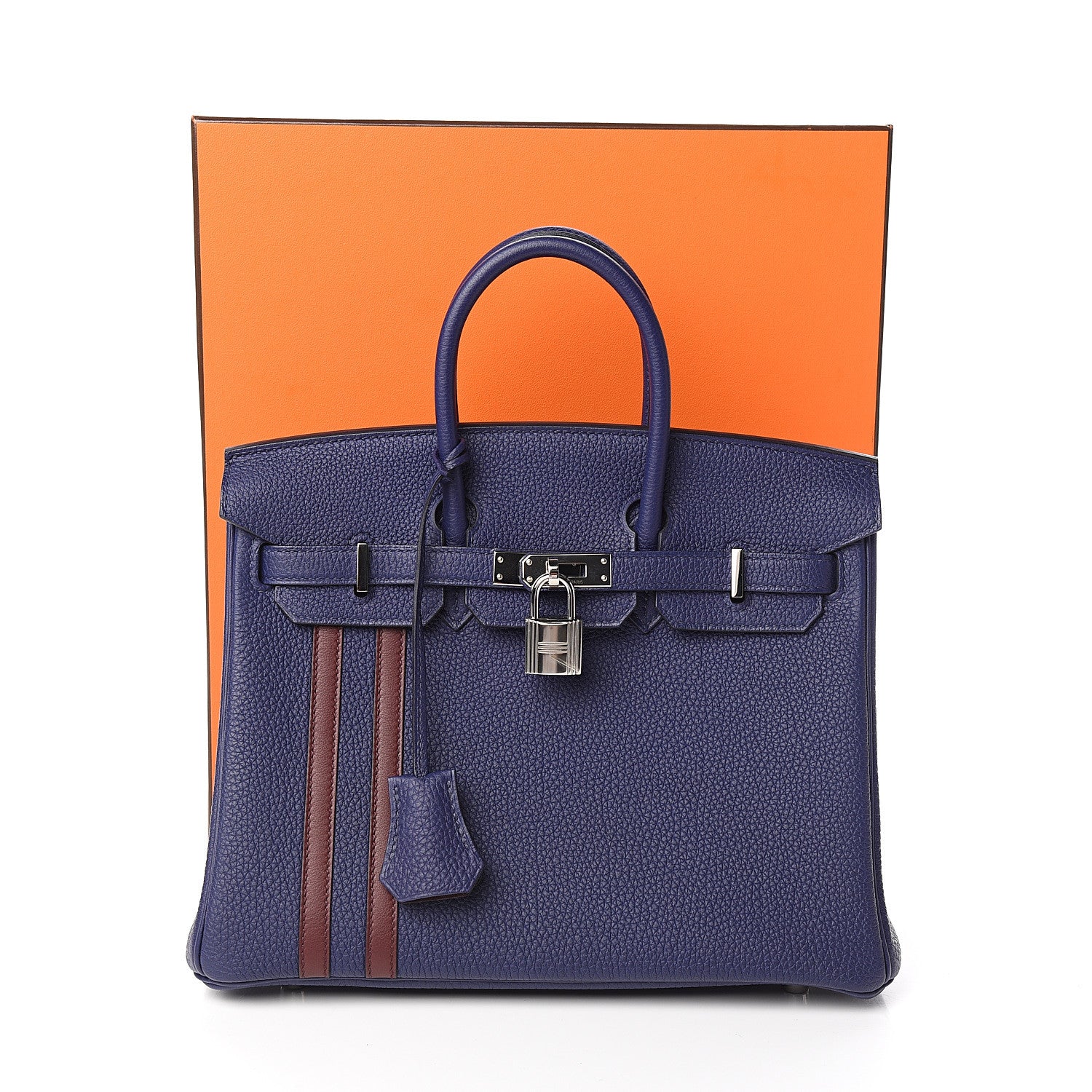 Hermes Togo Swift Officier Birkin 25 Bleu Encre Bordeaux 11 of 11