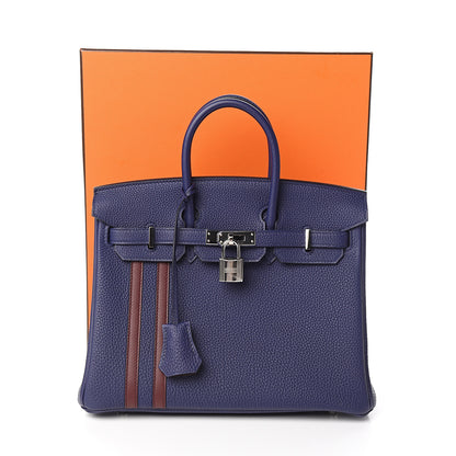 Hermes Togo Swift Officier Birkin 25 Bleu Encre Bordeaux 11 of 11