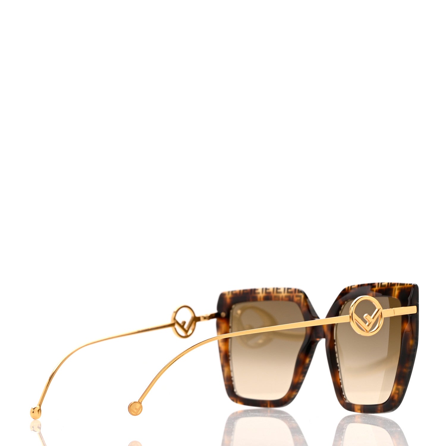 Fendi Acetate Metal F is Fendi FF Butterfly Sunglasses FF 0410/S Havana 4 of 7