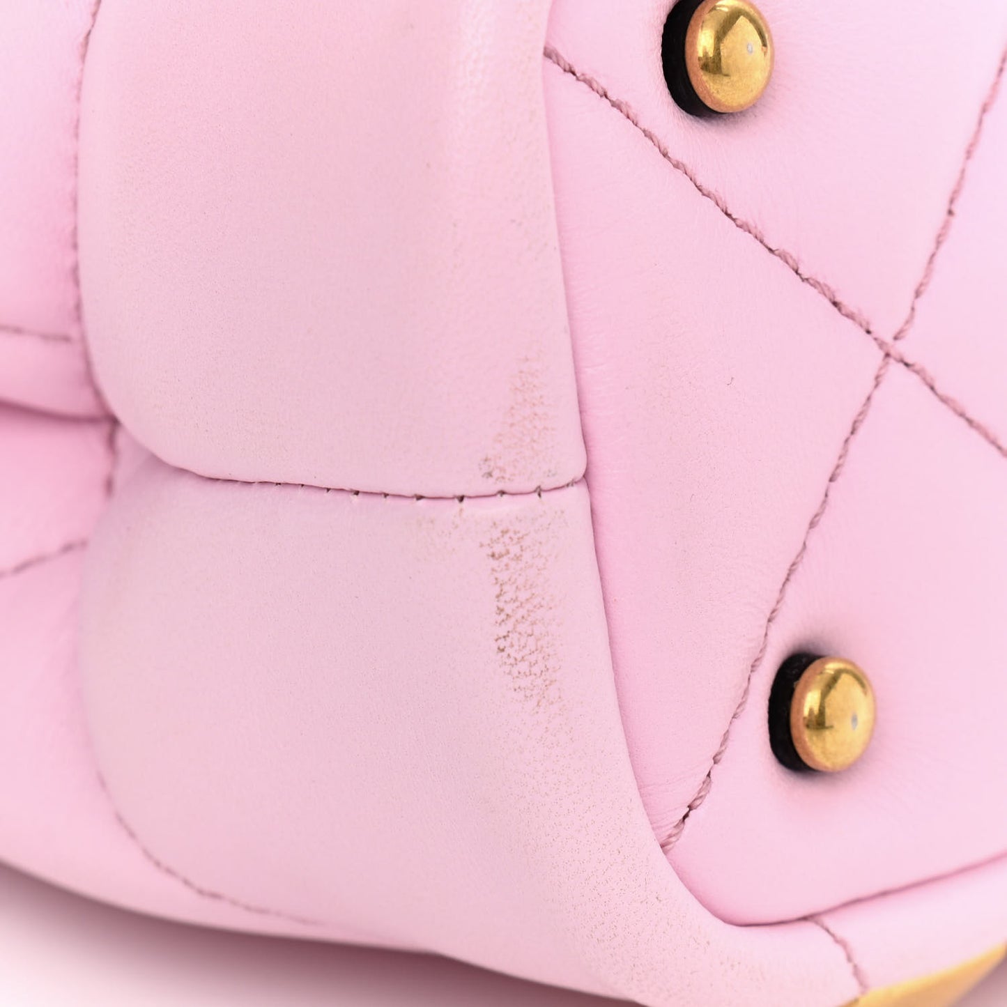 Nappa Mini Roman Stud The Handle Bag Pink Borealis