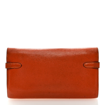 Hermes Chevre Mysore Kelly Longue Wallet Orange 16 of 18