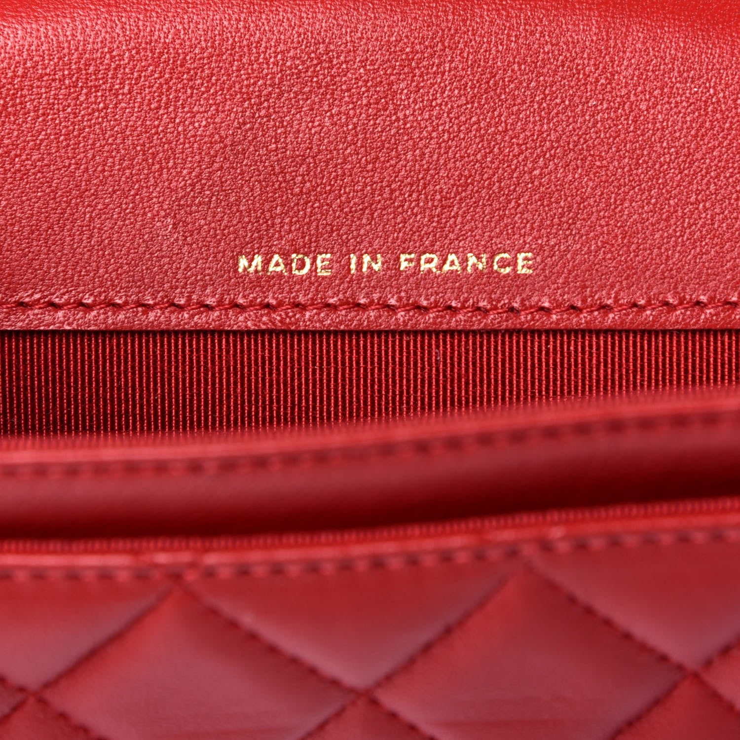 Chanel Lambskin Quilted Flap Card Holder Wallet Red 7 of 8