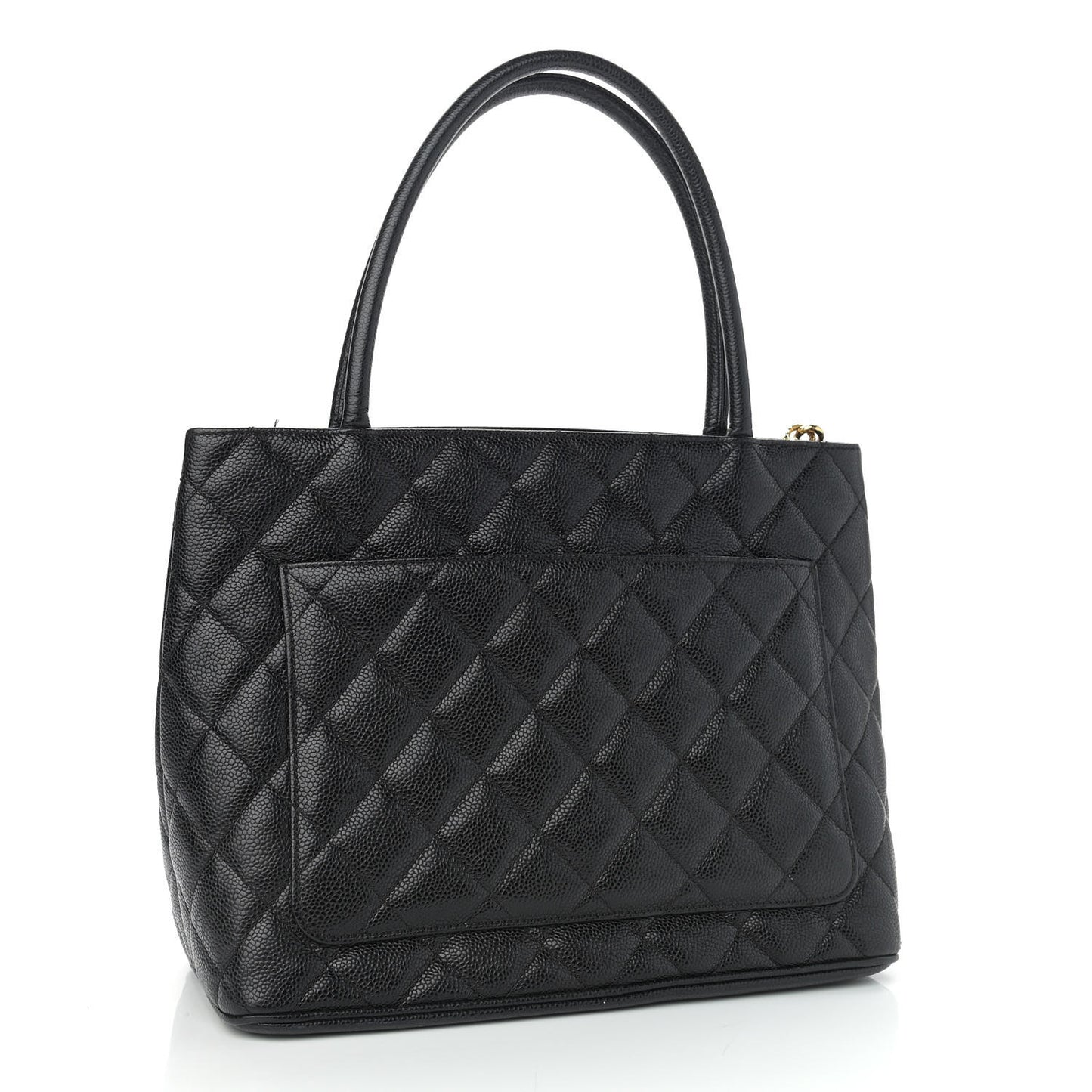 Caviar Quilted Medallion Tote Black