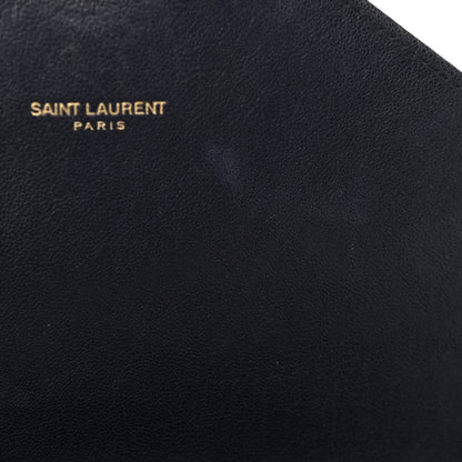 Saint Laurent Lambskin Matelasse Chevron Monogram Medium College Bag Deep Marine 15 of 16