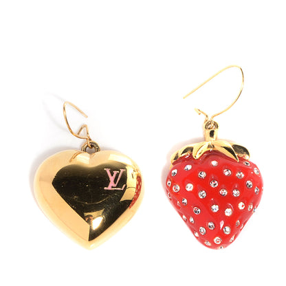 Louis Vuitton Fraises Strawberry Heart Earrings 1 of 4