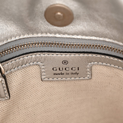 Gucci Sakai Be Green Calfskin Diagonal Stitched Small Blondie Tote Silver 6 of 11