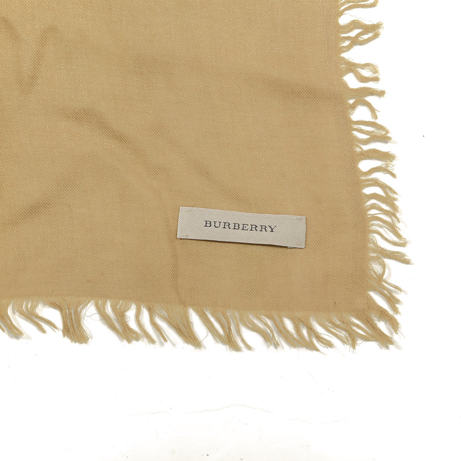 Burberry Modal Wool Overdyed Chambray Check Square Scarf Camel 2 of 2