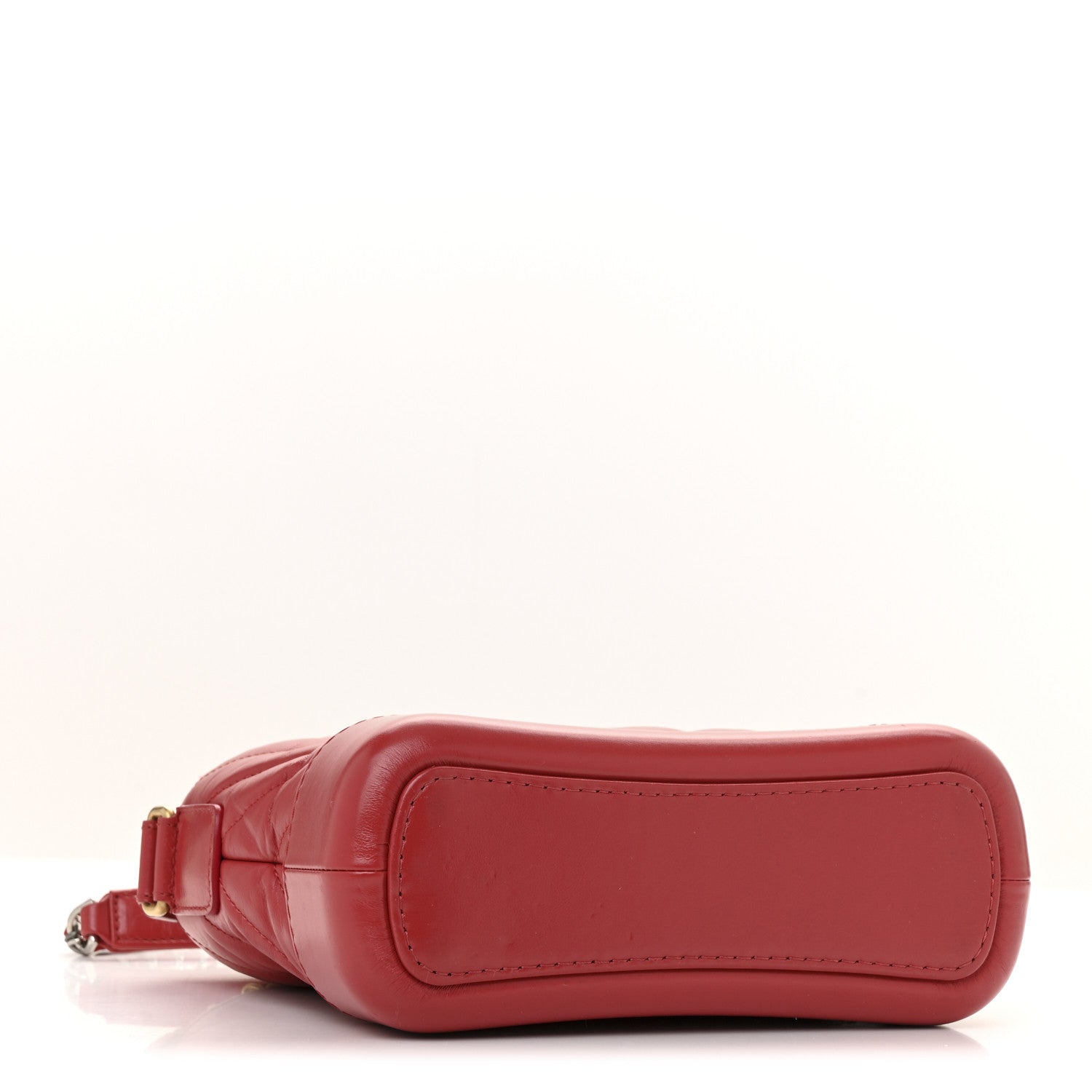 Chanel Aged Calfskin Chevron Quilted Small Gabrielle Hobo Red 4 of 12