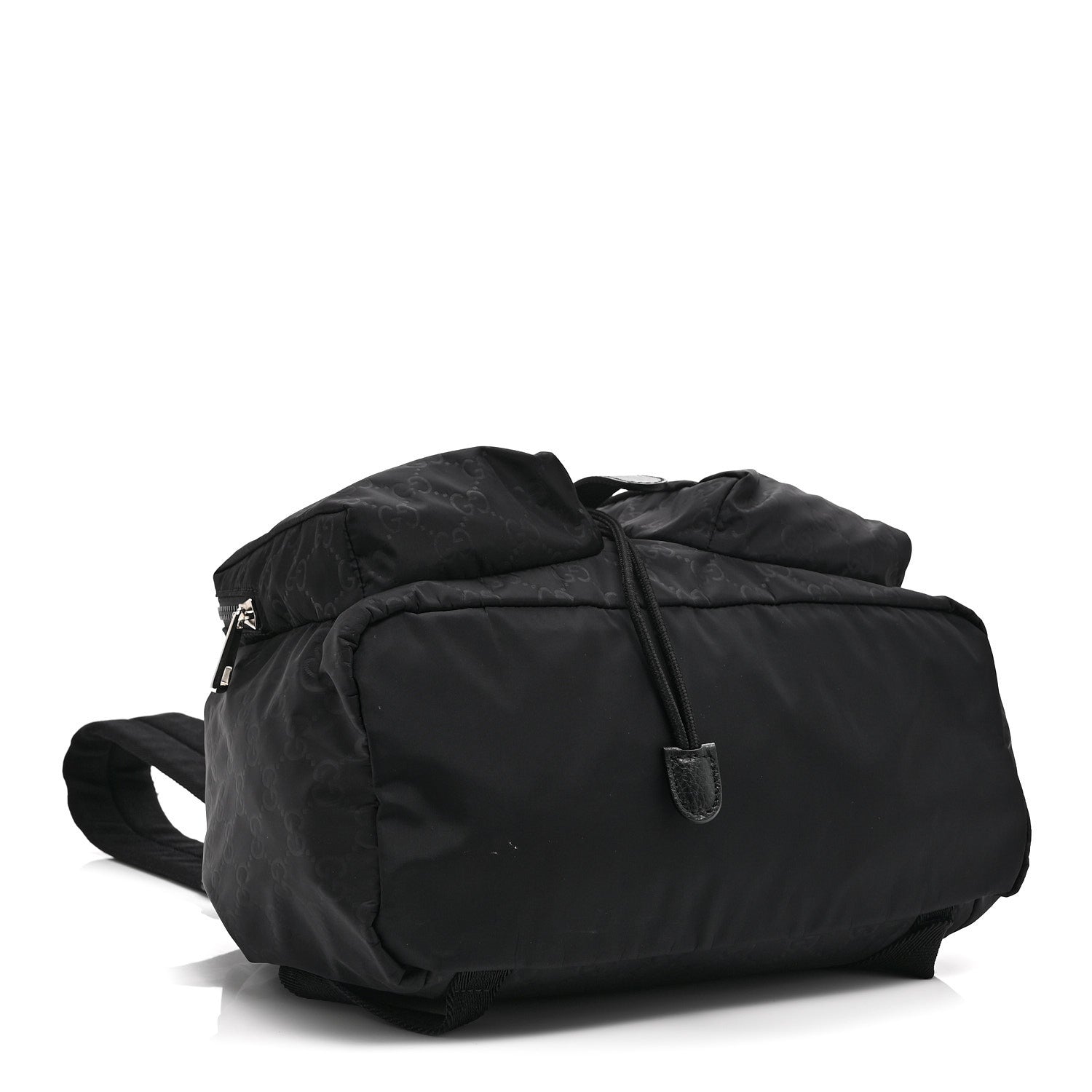 Gucci Nylon Monogram Medium Light Single Buckle Backpack Black 4 of 11