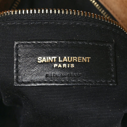 Saint Laurent Suede Calfskin Quilted Small Loulou Puffer Monogram Chain Satchel Cinnamon 6 of 9