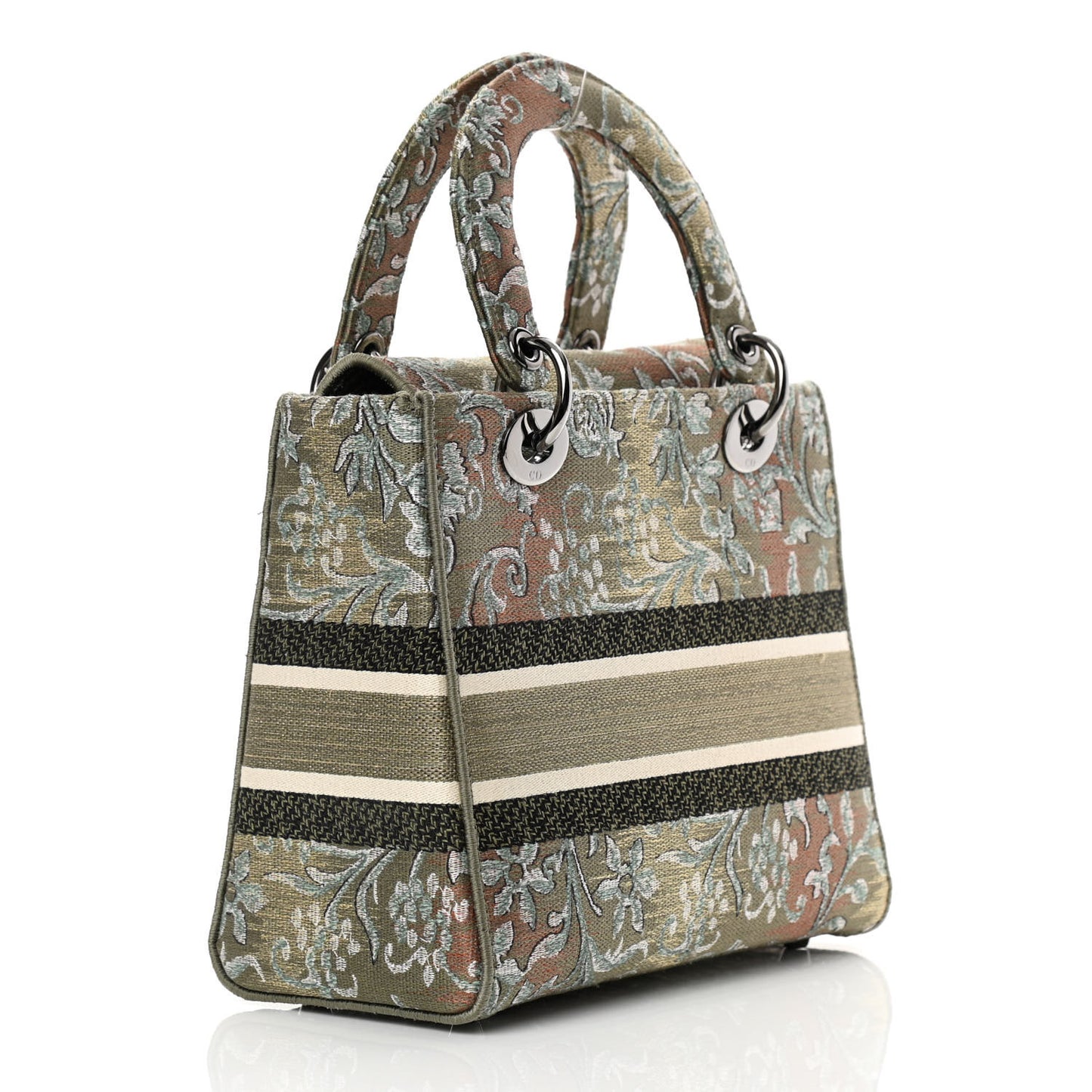 Metallic Canvas Embroidered Floral Medium Lady D-Lite Multicolor