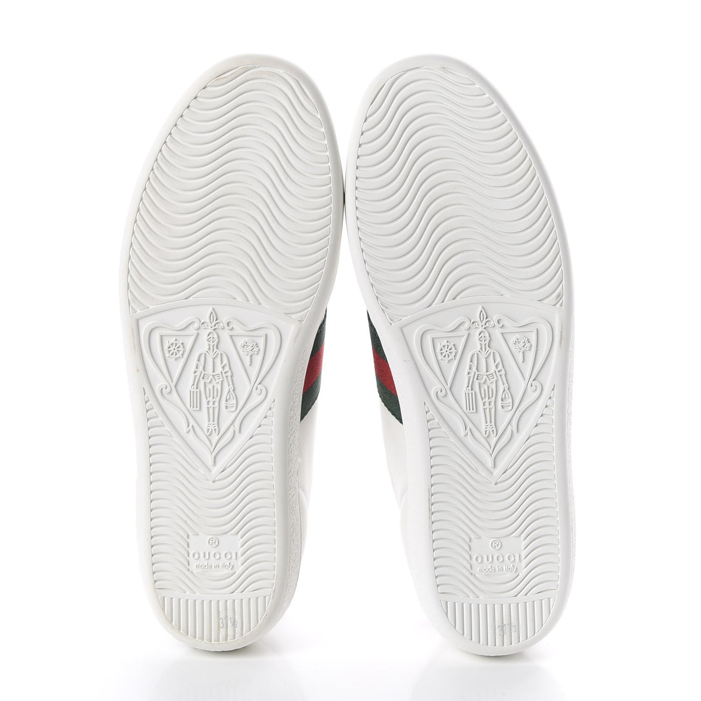 Calfskin Ayers Bee Embroidered Womens Ace Sneakers 37.5 White Green