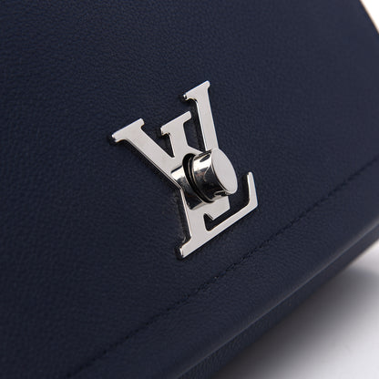 Louis Vuitton Calfskin Lockme II Chain Bag BB Marine Rouge 9 of 9