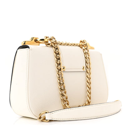 Prada Saffiano Lux Sidonie Small Chain Crossbody Bag White 3 of 10