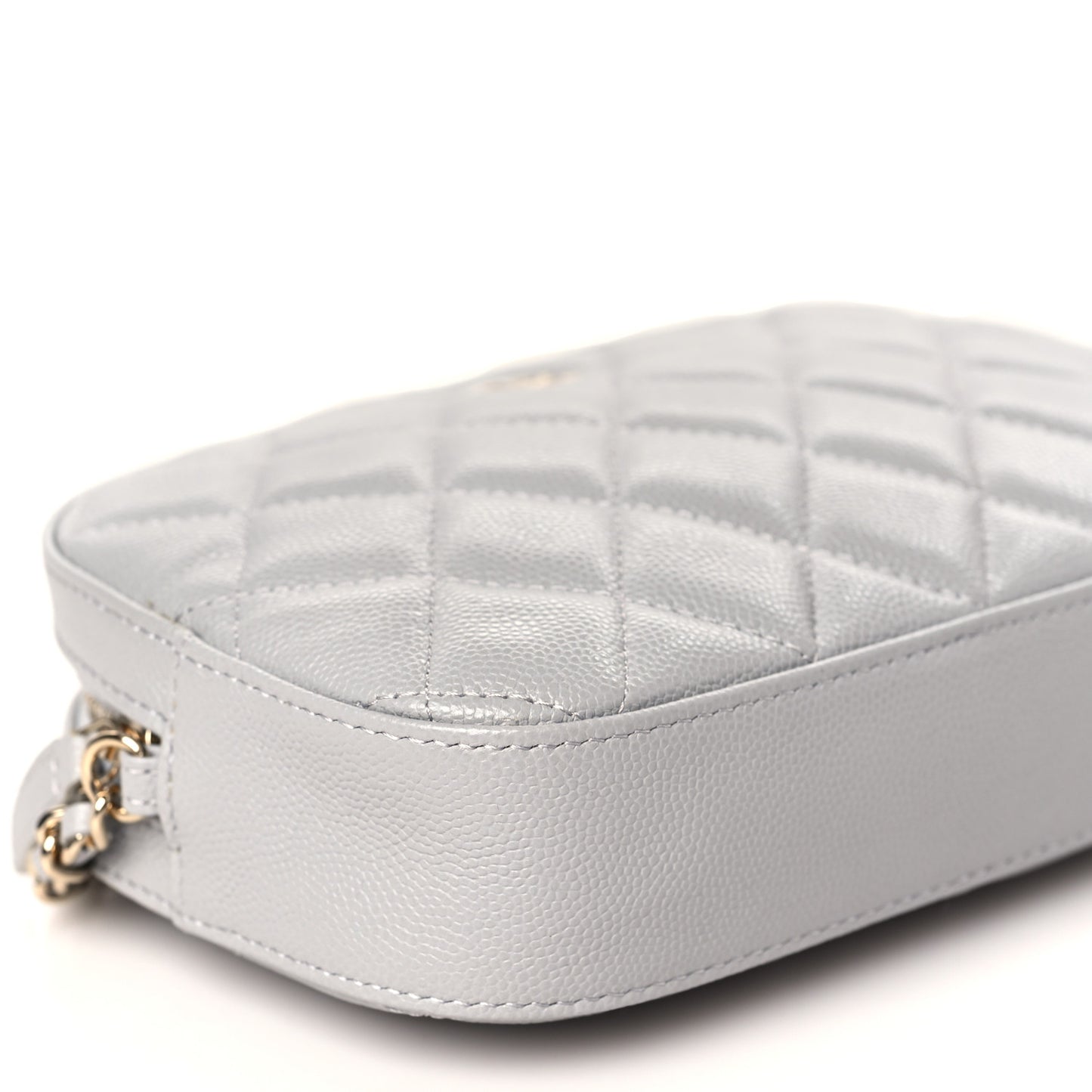Caviar Quilted Camera Case Grey