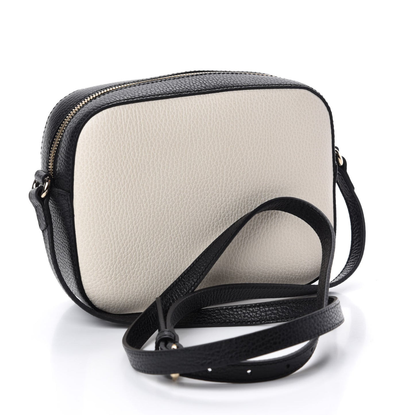 Dollar Calfskin Bi-Color Small Soho Disco Bag Mystic White Black