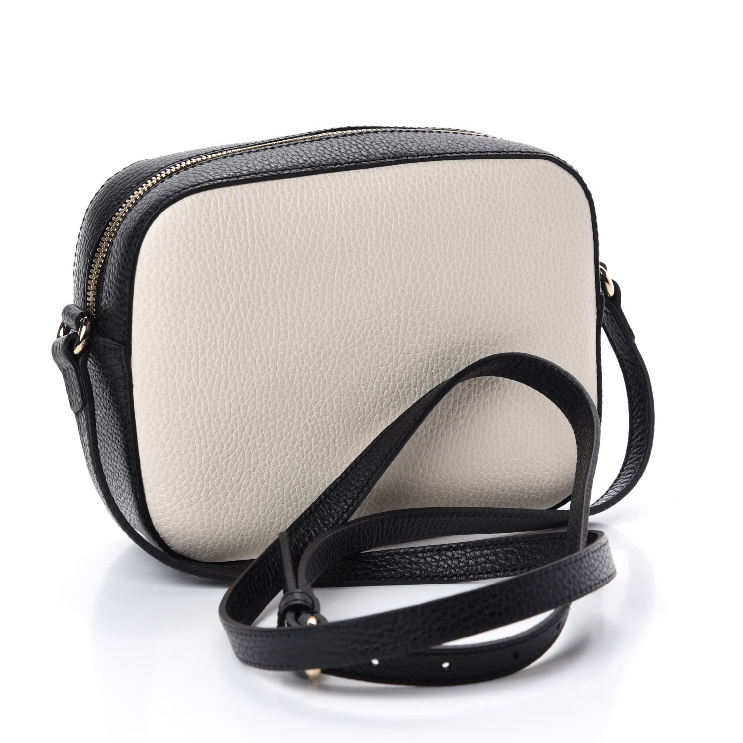 Gucci Dollar Calfskin Bi-Color Small Soho Disco Bag Mystic White Black 3 of 10