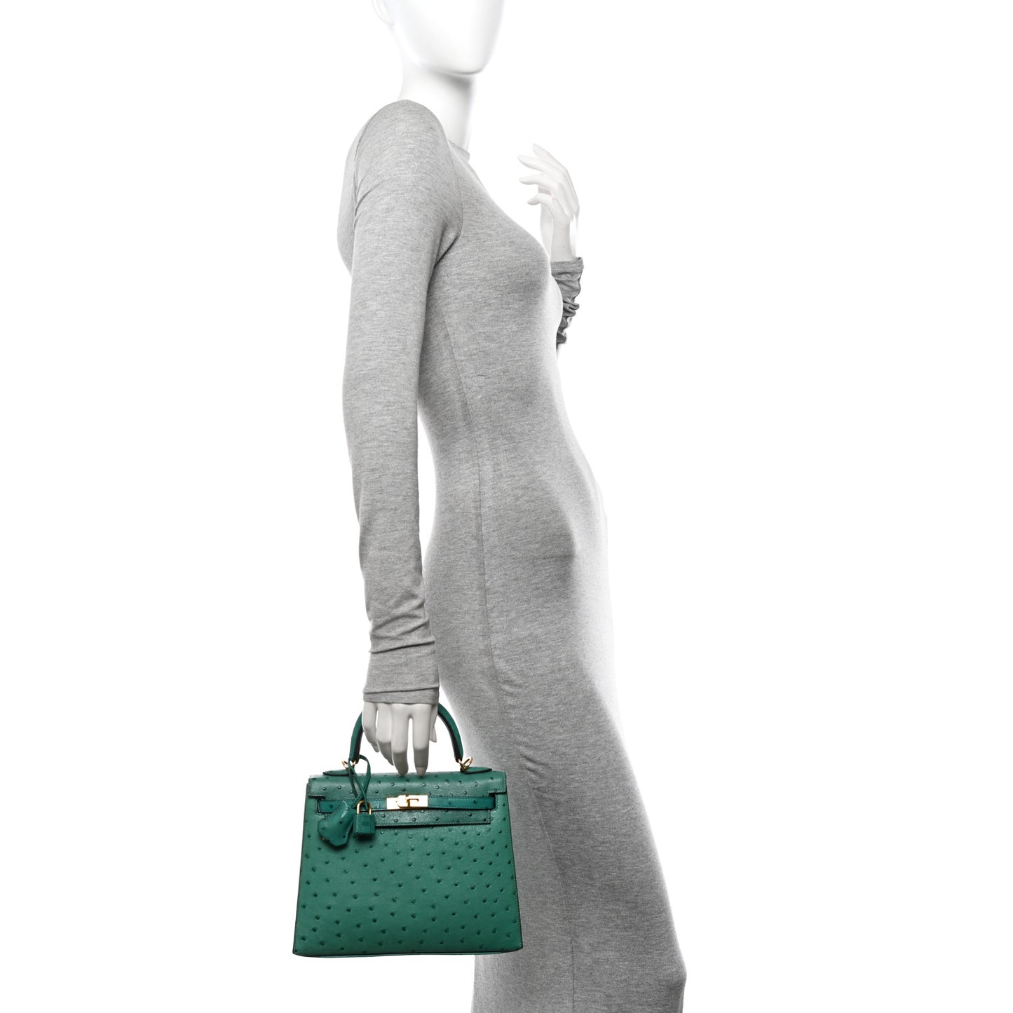 Ostrich Kelly Sellier 25 Vert Verone