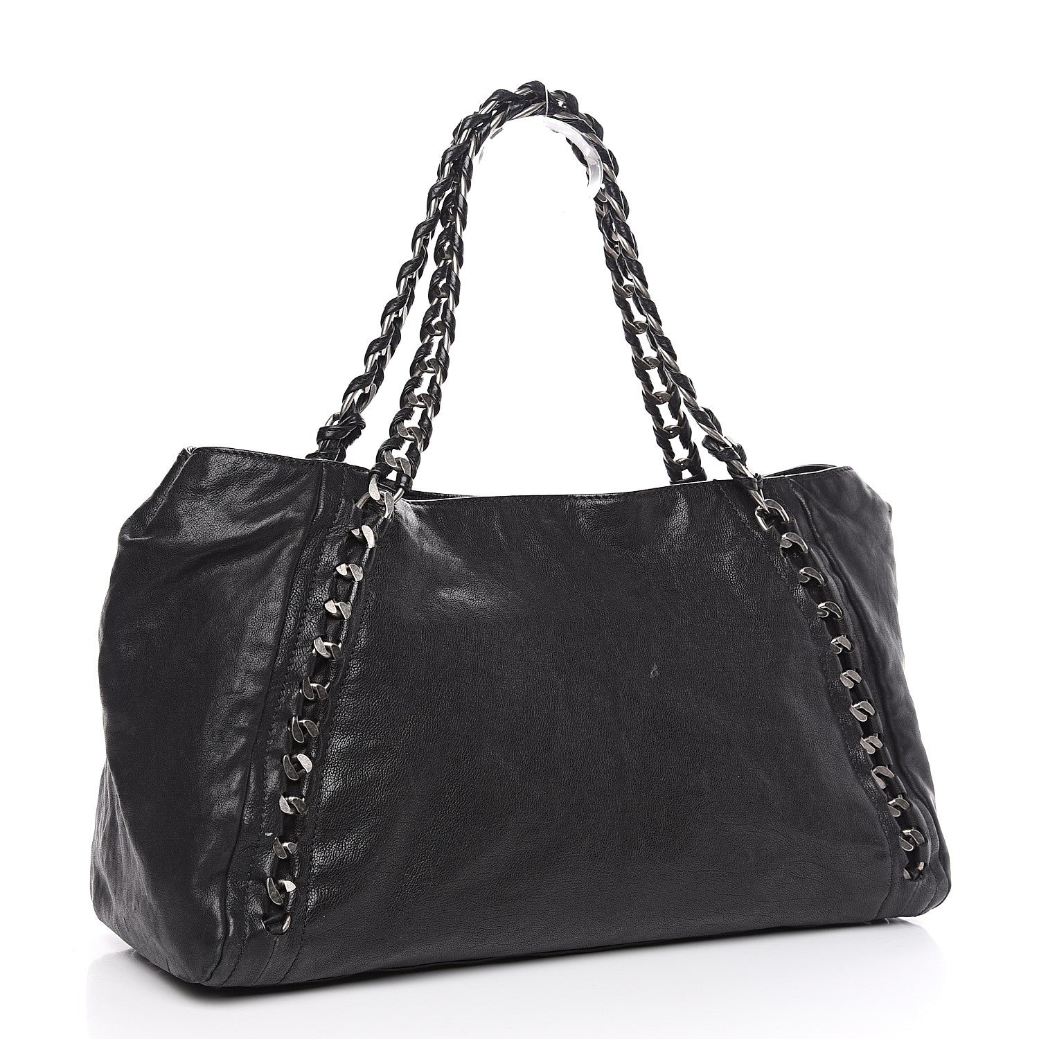 Chanel Glazed Calfskin East West Modern Chain Tote Black 2 of 13