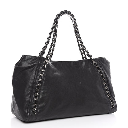 Chanel Glazed Calfskin East West Modern Chain Tote Black 2 of 13