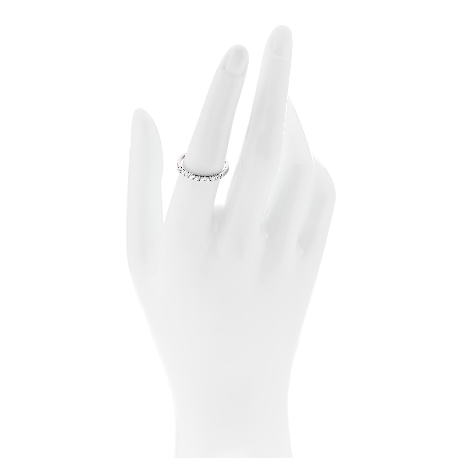 Tiffany Platinum Diamond .25ctw Embrace Half Circle Band Ring 54 7 2 of 5