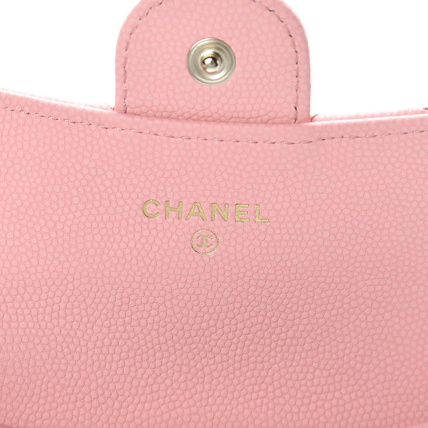 Caviar Chevron Quilted Flap Card Holder Pink