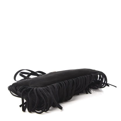 Saint Laurent Suede Calfskin Small Fringe Crossbody Bag Black 4 of 10