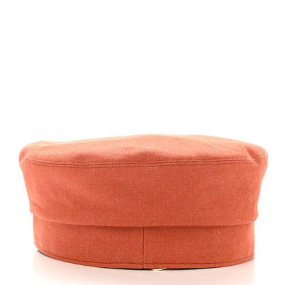 Hermes Double Linen Twill Casquette Cabourg Cliquetis Cap 56 Orange Meranti 6 of 9