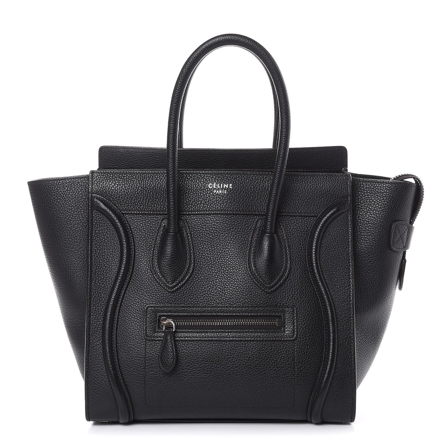 Drummed Calfskin Micro Luggage Black