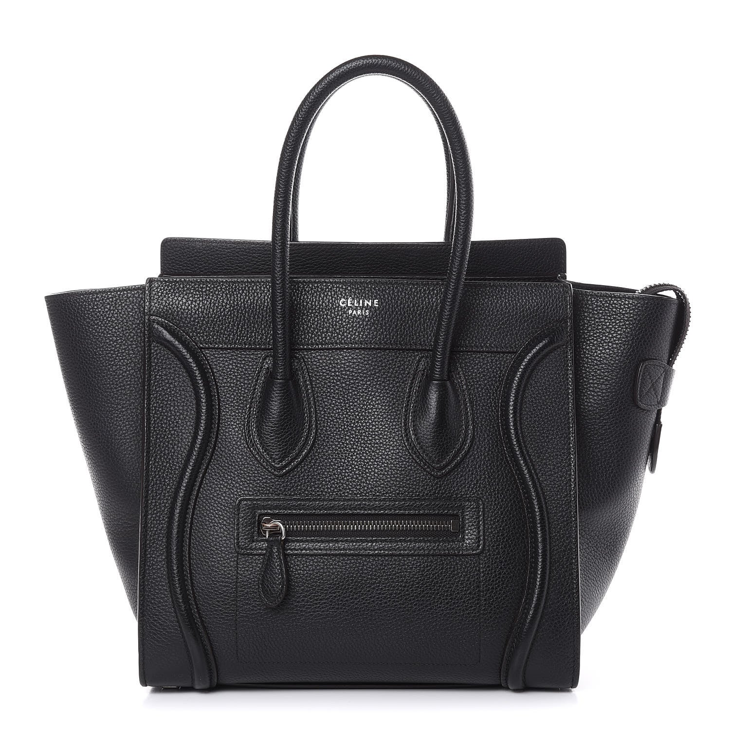 Celine Drummed Calfskin Micro Luggage Black 1 of 16