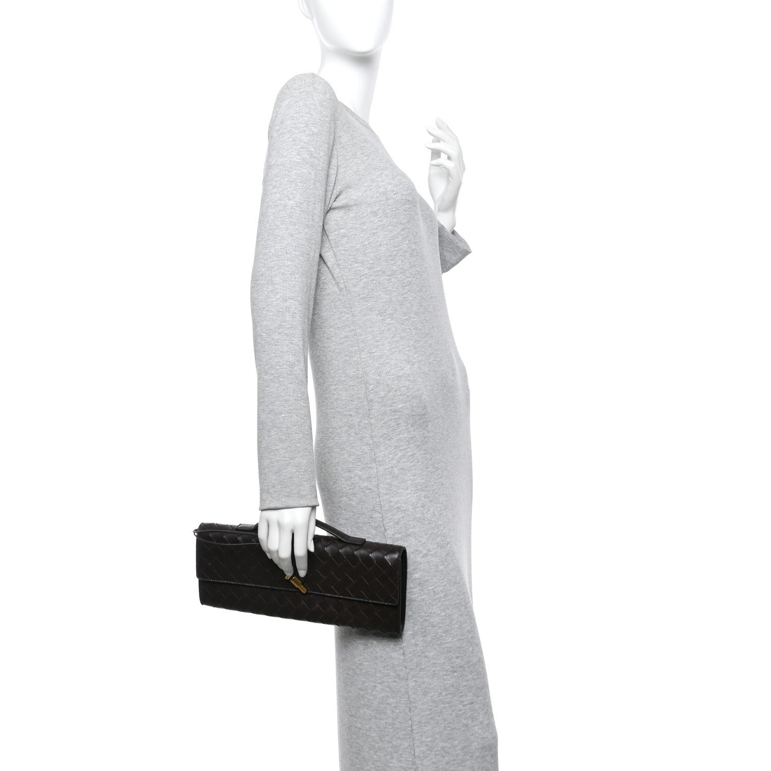 Bottega Veneta Nappa Intrecciato Long Andiamo Top Handle Clutch Fondant 2 of 9