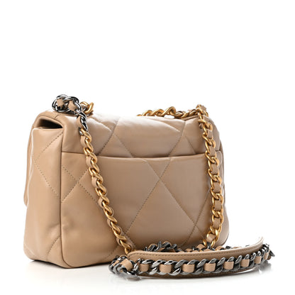 Chanel Lambskin Quilted Medium Chanel 19 Flap Dark Beige 3 of 10