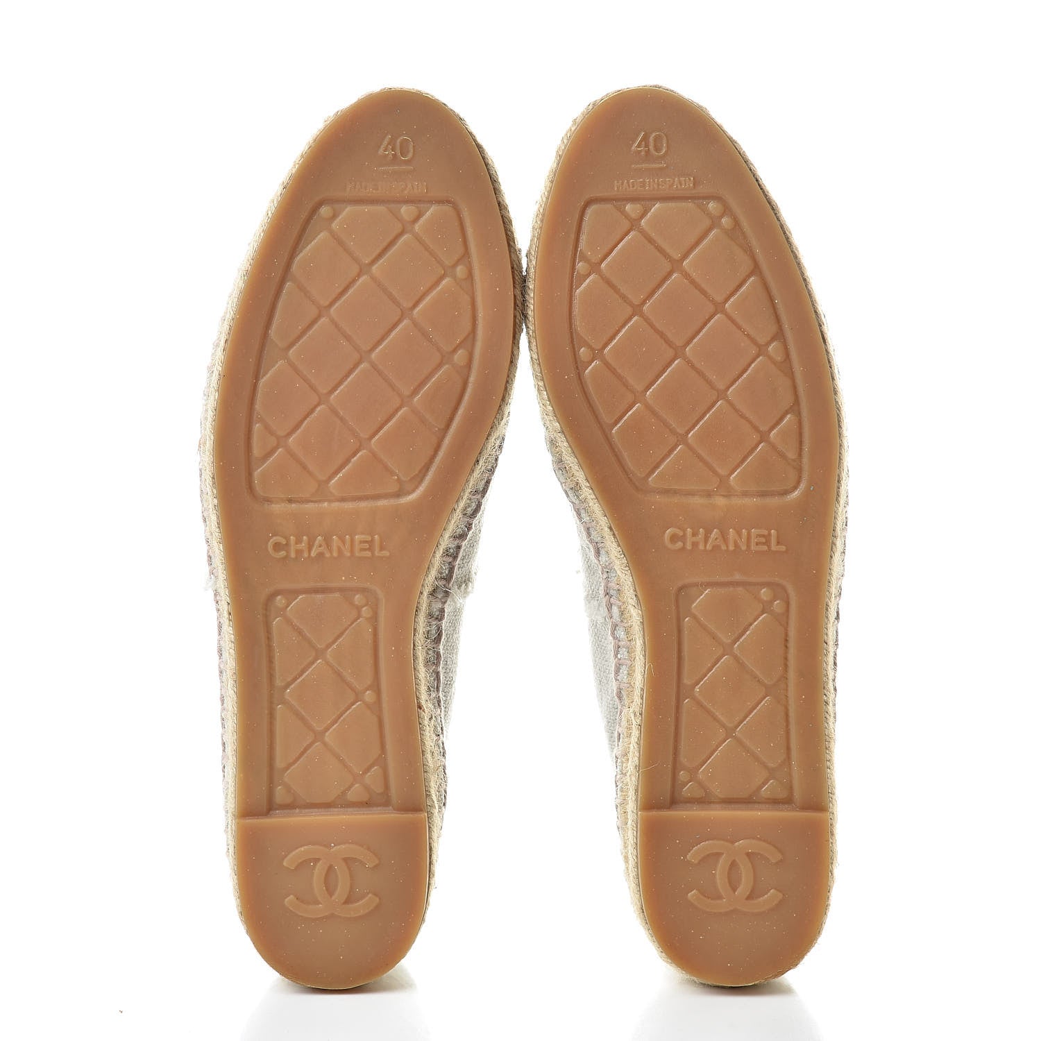Chanel Linen CC Espadrilles 40 Beige Black 5 of 10