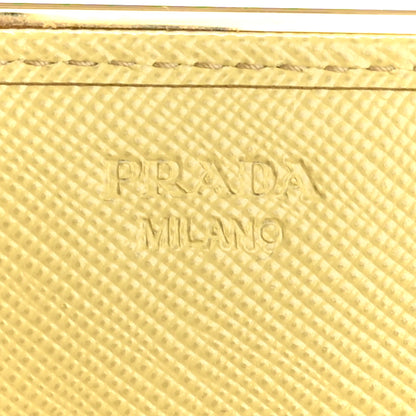 Prada Saffiano Metal Bar Continental Flap Wallet Polline 6 of 10
