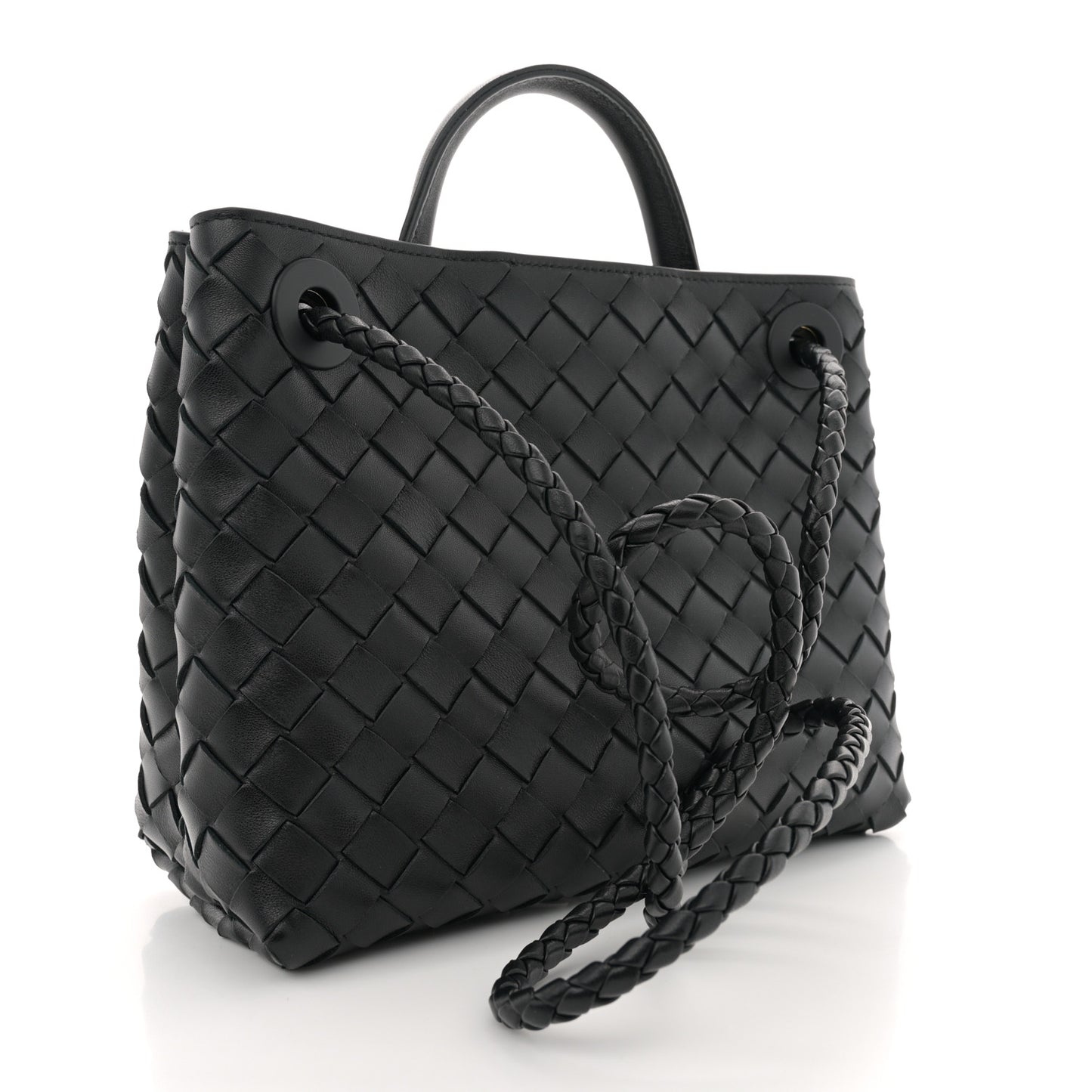 Nappa Intrecciato Small Andiamo Shoulder Bag Black