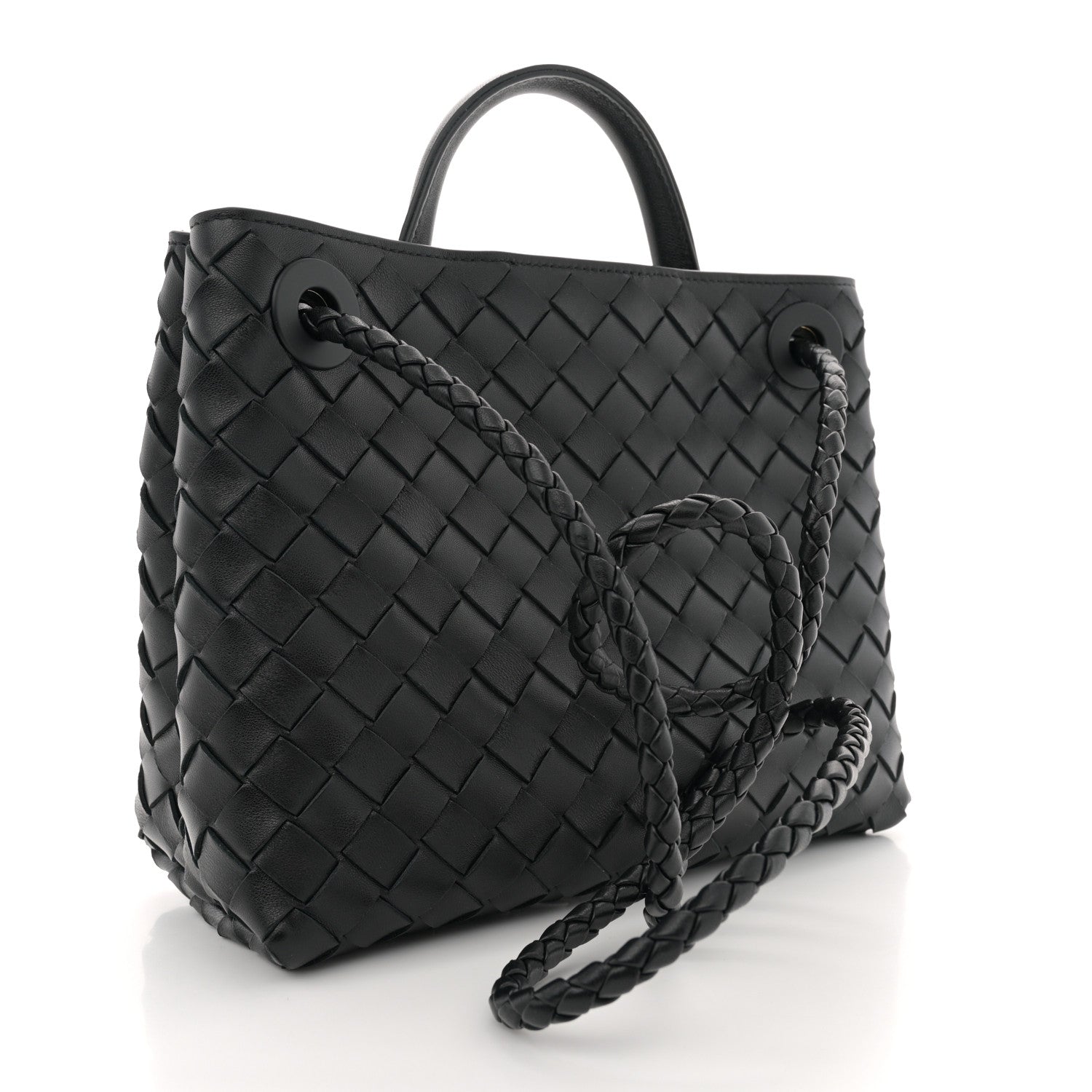 Bottega Veneta Nappa Intrecciato Small Andiamo Shoulder Bag Black 3 of 9