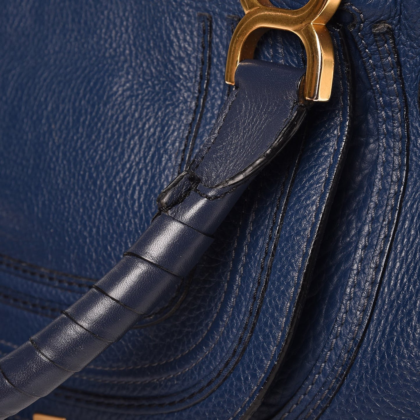 Calfskin Medium Marcie Satchel Royal Navy