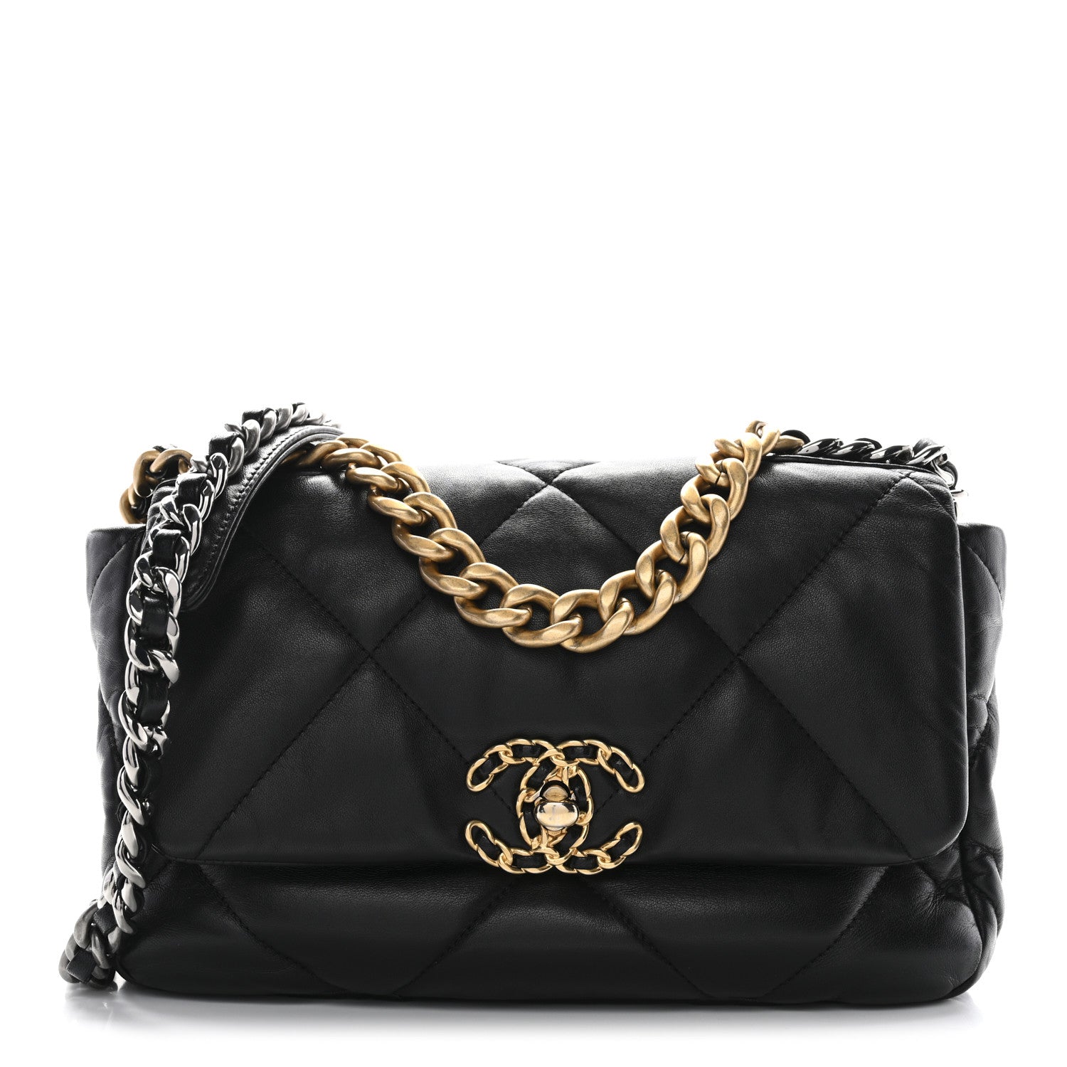 Chanel Lambskin Quilted Medium Chanel 19 Flap Black 1 of 10