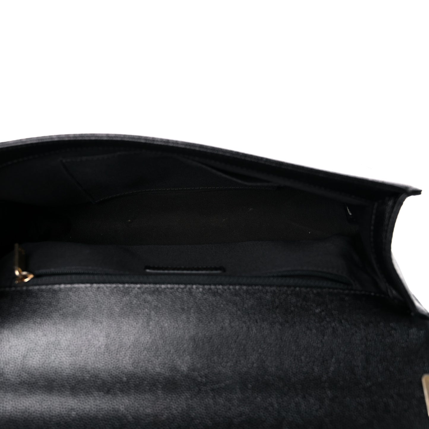Caviar Chevron Quilted Medium Boy Flap Black