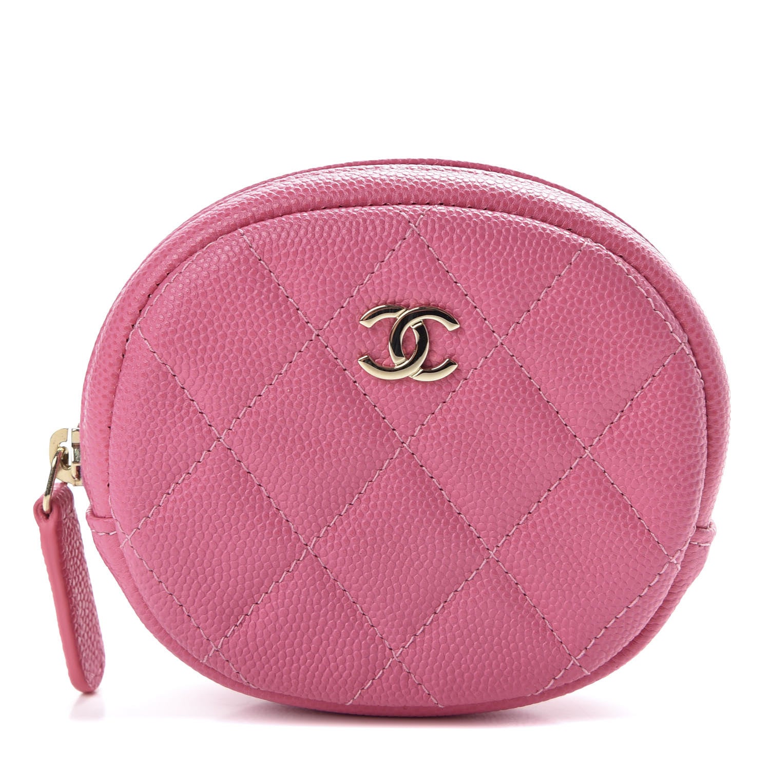 Chanel Caviar Quilted Zip Around Classic Coin Purse Pink 1 of 8