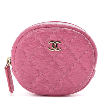 Chanel Caviar Quilted Zip Around Classic Coin Purse Pink 1 of 8