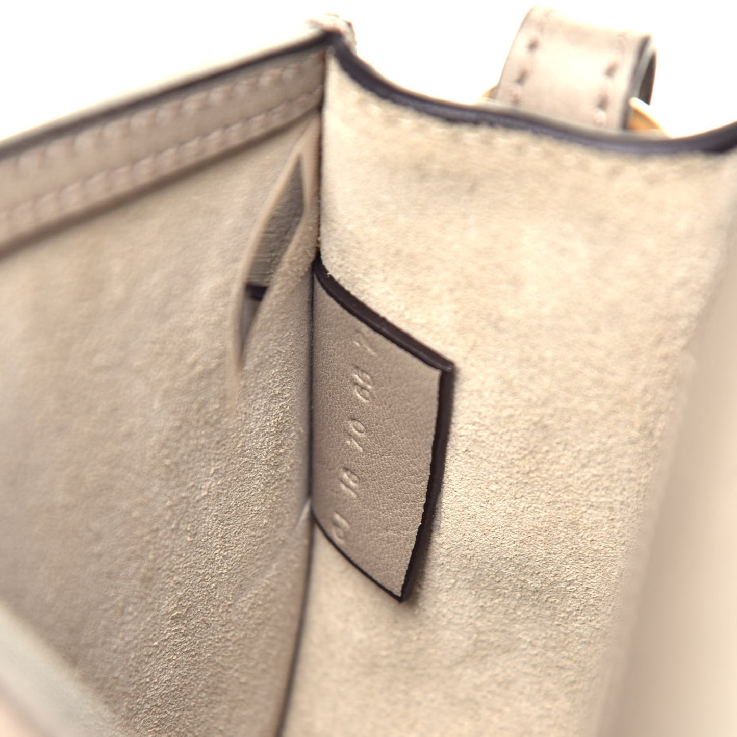 Calfskin Suede Small Nile Bracelet Bag Motty Grey