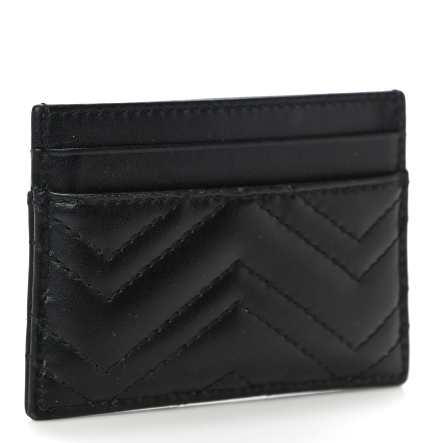 Calfskin Matelasse GG Marmont Card Holder Black