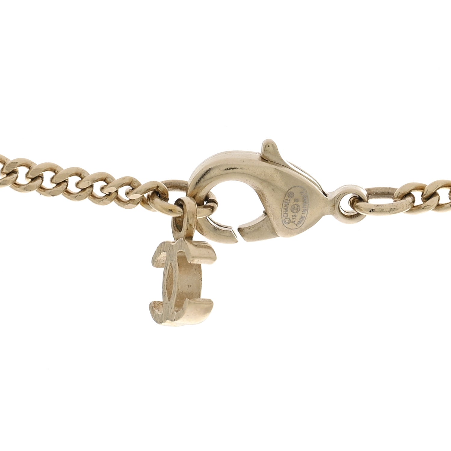 Chanel Baguette Crystal CC Necklace Light Gold Black 5 of 6