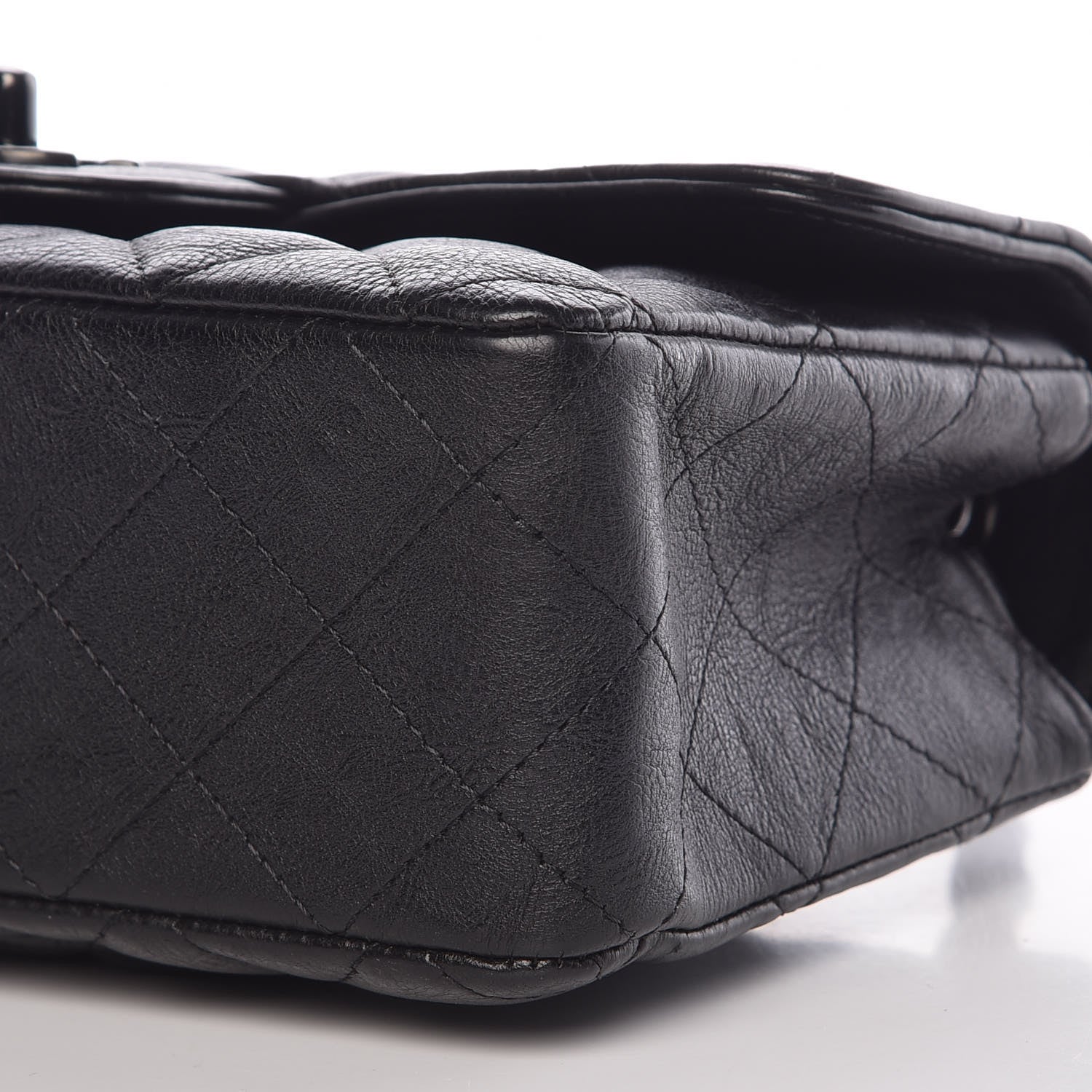 Chanel Crumpled Calfskin Quilted Mini Rectangular Flap So Black 9 of 9
