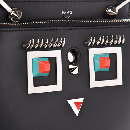 Fendi Vitello Baltico Hypnoteyes Studded Small Dotcom Click Chain Satchel Black 14 of 15