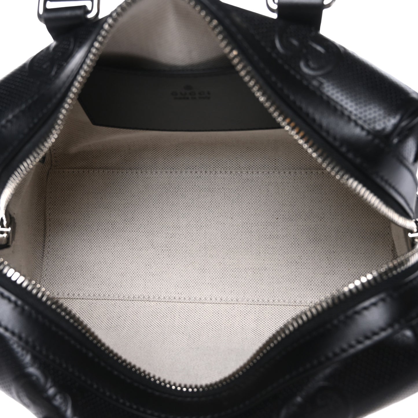Calfskin GG Tennis Embossed Mini Duffle Bag Black